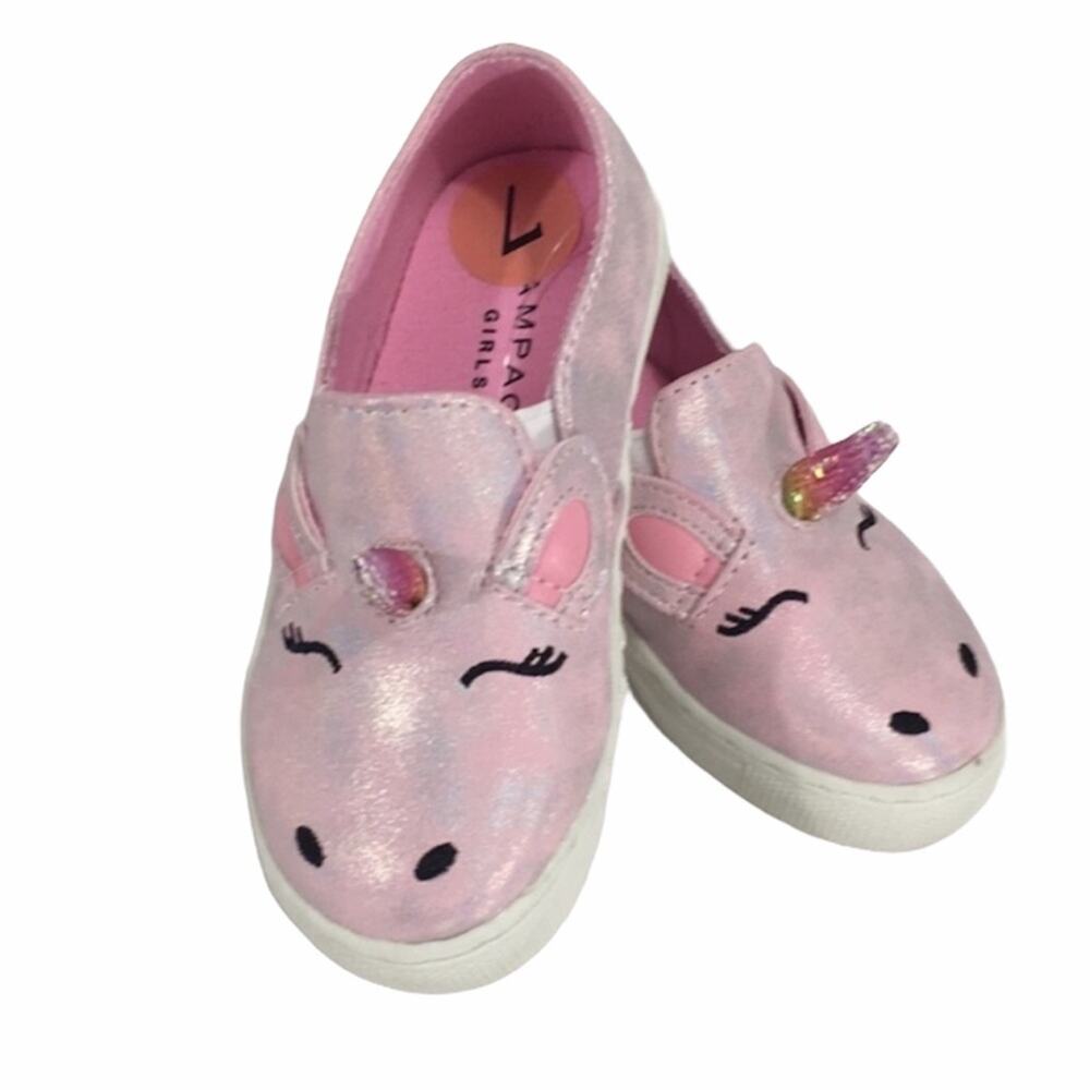 Rampage Shimmer Unicorn Slipon Shoes, Pink, 7